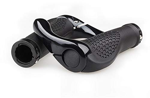 Empuñaduras de manillar de bicicleta VOANZO, empuñaduras de manillar de bicicleta de montaña MTB de goma de diseño ergonómico con cuernos de extremos de barra, Protector cómodo