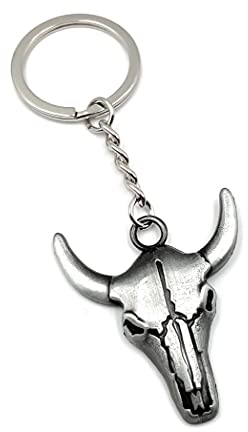 Onwomania - Tête de taureau bois tête de taureau Porte-clés - porte-bonheur en métal idéal comme cadeau, par exemple pour le meilleur ami, le meilleur ami, maman - pour hommes, femmes et enfants