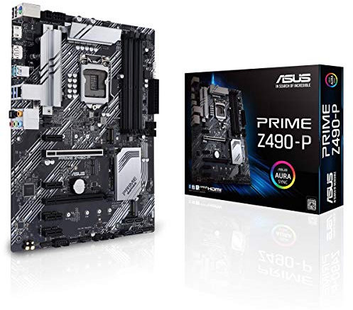 ASUS Prime Z490-P LGA 1200 (Intel® 10th Gen) ATX motherboard (dual M.2, DDR4 4600, 1 Gb Ethernet, USB 3.2 Gen 2 USB Type-A®, Thunderbolt™ 3 support, Aura Sync RGB)