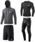 MEETYOO Herren Kompressionsshirt Set, Schwarz-langarm, M EU