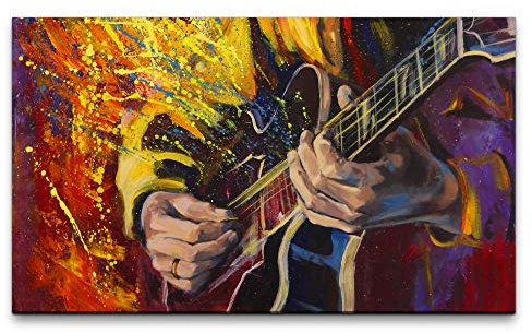 Paul Sinus Art Bilder XXL Musiker Abstrakt 120x70cm Wandbild auf Leinwand
