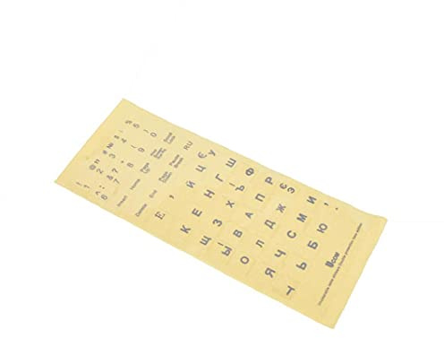 TOSSPER Russian Transparent Keyboard Stickers Russia Layout Alphabet White Letters for Laptop Notebook Computer