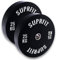 SUPRFIT Gummierte Fitness Bumper Plates 50mm Gewichtsscheiben aus Vollgummigranulat - Gewicht: 2x10kg, Stoßabsorbierende Hantelscheiben 50mm fürs Hanteltraining, Gewichtscheiben - Farbe: Schwarz/Weiß