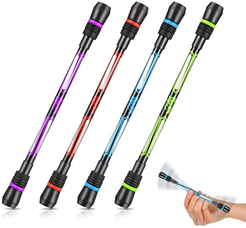 FANTESI 4 Stöcke Spinning Pen, Rolling Finger Rotationsstifte, Professional Competition Verwendet Balance Verbessert Spinn Stift rutschfest Pen für Studentenunterhaltung Bürobedarf(0.5mm)