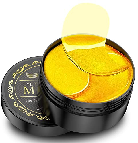 NAZANO 24K Gold Under Eye Patches - 60 Pack for Puffy Eyes, Dark Circles, Bags & Wrinkles with Collagen & Hyaluronic Acid - Eye Care Pads for Daily Skincare (Gold)