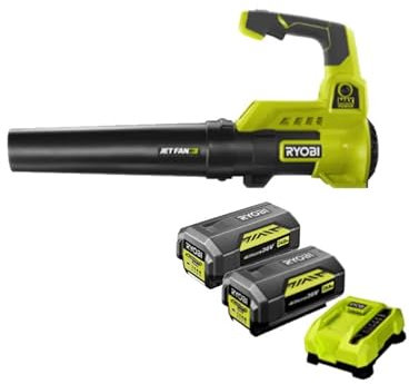 RYOBI - Soffiatore 36 V Max Power RY36BLA-140, 2 batterie 4,0 Ah, 1 caricatore rapido