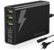 LAMJAD 96W USB Ladestation 6-Port Wandladegerät,Tragbarer Mehrfach Port USB Ladegerät mit 3 USB-C, Compatible für alle iPad,13plus/12Pixel Samsung Galaxy