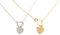 MenYiYDS 2 Stück Herz Halskette Sterling Silber Zarte Liebe Herz Halsband Halskette Zierliche Schlüsselbein Halskette Kristall Pfirsich Herz Halskette Anhänger (Gold und Silber)