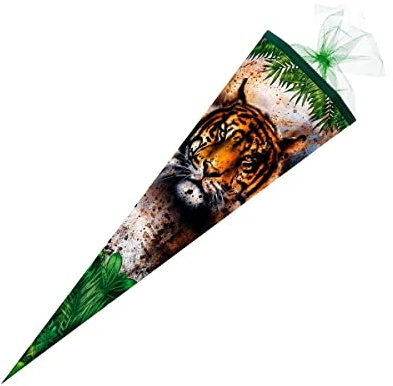 Schultüte / Zuckertüte / 85cm / eckig / Tiger