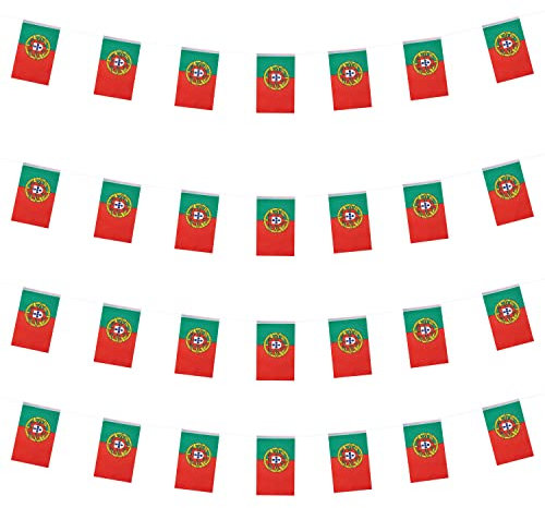 WXTWK Mini fanion portugais - Décoration de festival (15,2 m, 38 drapeaux)