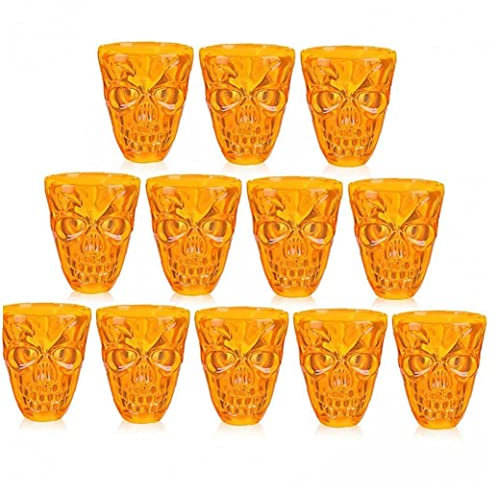 12 Pieces Mini Skull Mug Halloween Skull Beer Mug Small Plastic Skull Cup Halloween Decoration Skeletons Drinking Cup Halloween Skull Coffee Mug