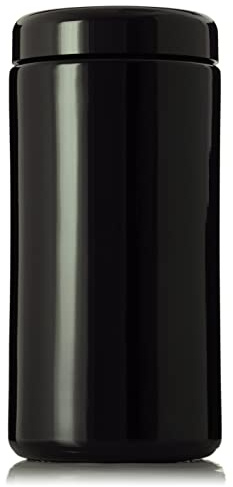 Artanis Home Black Ultraviolet Glass Jar with Lid | 1 Liter 33.8 oz Airtight Smell Proof Container | Wide Neck Herb Storage, Ideal for Coffee, Tea, Spices, Dried Goods, Tall Glass Jar for Kitchen