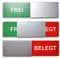 Frei/Besetzt-Schild Style: FREI/BELEGT 175x50mm - Design Made in Germany - Gravierte Buchstaben - Rahmenloses Schild mit Metallschieber - 2 Klebepads der renommierten Marke 3M
