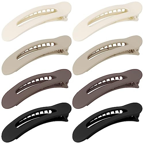Kireida® 8er-Pack Haarspangen für Frauen, Flache Haarspangen, Alligator-Haarspangen zum Stylen, Abteilen, rutschfeste Haarklammern, französische Klammern, große Haarspangen