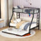 Idemon Etagenbett, Metallbett mit ausziehbarem Bett,mit Leiter auf beiden Seiten für Kinder, Jugendliche, Erwachsene, einfach zu montieren, 90(140) x200cm (schwarz)