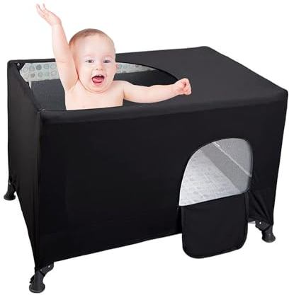 Pack N Play Baldachin für Kinderbett, dehnbar, atmungsaktiv, für Reisebett, Schlafen, tragbar, dehnbar, Verdunkelungszelt (96 x 69 x 47 cm)