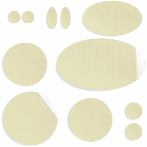 aZengear Repair Patches for Down Jackets, Puffer Coats, Waterproof, Self-Adhesive, Pre-Cut, Tear-Cold-Heat-Resistant Nylon Polyester Fabric, Fix Air Mattress, Tents (11 Pcs, Light Beige)