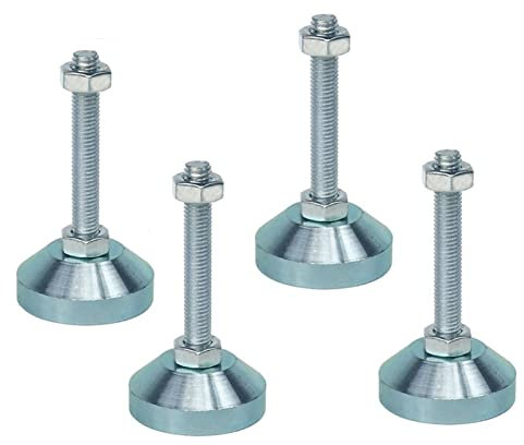 KETTEL 4 pièces de Pieds de Support en Acier Inoxydable, Patins antidérapants, coupelles de Pieds de nivellement, for Tables et équipements industriels, M20, D80 × 122 mm