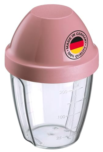 Westmark Shaker con inserto rimovibile, Capacità 0.25 l, Altezza 12.8 cm, Plastica, Senza BPA, Mix-Ei, Trasparente/Rosa, 3089227P, 0,25 l, Rosa