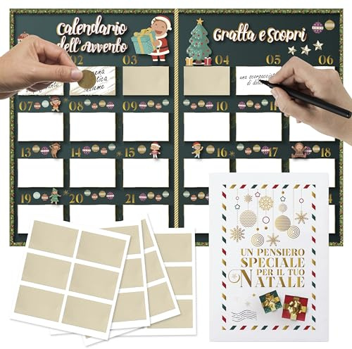 Calendario Avvento Personalizzato Gratta E Vinci - Calendario Dell'Avvento Creativo Uomo Donna 2025 - Idea Regalo Natale Originale per Lui e Lei