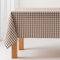 GAMUSI Tischdecke, schmutzabweisend, rechteckig, Vichy, Baumwolle, wasserdicht, 140 x 300 cm, Taupe