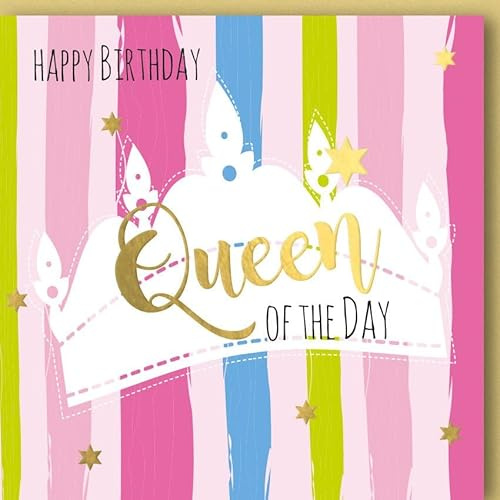 Verlag Dominique Geburtstagskarte für Frauen Happy Birthday! Queen of the Day