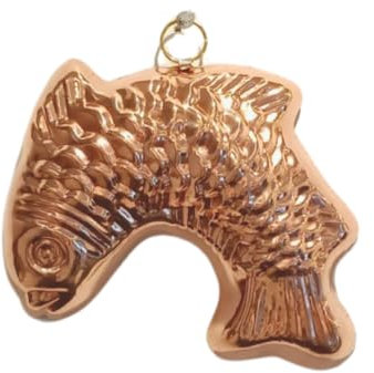 CREARTISTIC Wanddeko Fisch - Reines Kupfer - Größe - 21x17 - Auch verwendet als Form für Schokolade, Pudding, andere Süßigkeiten - Haushaltsgegenstände