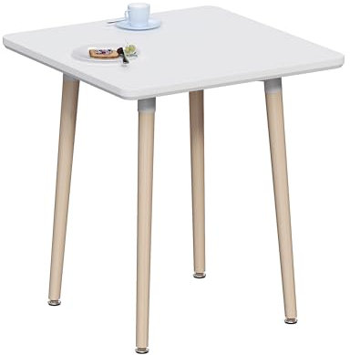 Vida Designs Batley Tavolo da pranzo quadrato con gambe in legno massello di faggio, moderna sala da pranzo (bianco, 2 posti)