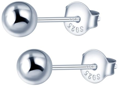 MICYUMI Damen Herren S925 Sterling Silber Ohrringe Kugel Ohrringe Runde Ohrstecker