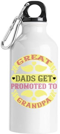 Atspauda Bouteille d'eau avec slogan amusant pour la fête des pères Inscription Great dads get promoted to grandpa Blanc