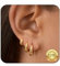 Kenivira 3 Paar Creolen Ohrringe für Damen - 14K Gold, Hypoallergene Creolen Ohrringe Set für Frauen