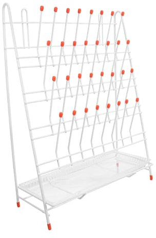 Mobestech Drip Rack Test Tube Drain Rack Bottle Drying Rack Lab Glassware Glassware Rack Lab Glassware Drying Rack Hydroponic Planter Rack Draining Tube Holder White Iron