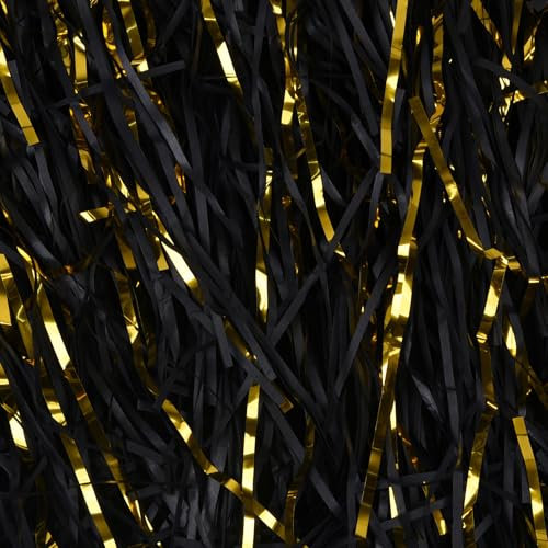 HXJDAM 300g Füllmaterial Geschenk Schwarz und Gold, Geschreddertes Papier Für Geschenkbox, Füllmaterial Für Pakete, Geschenkbox Füllmaterial
