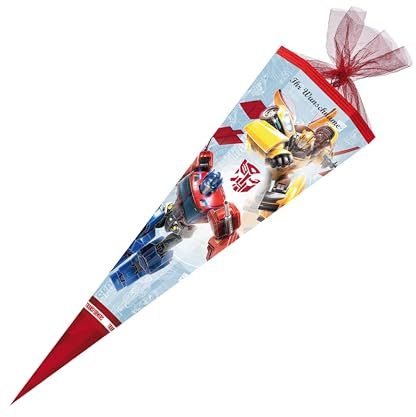 Schultüte mit Gravur / Zuckertüte / 85cm / eckig / Transformers Roll Out