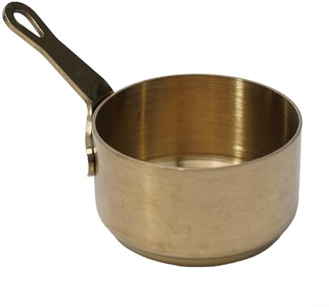 Pentola da 100 ml in acciaio inox, mini casseruola non piccola, bordo liscio, mini padella per salse da cucina (oro (60 ml)