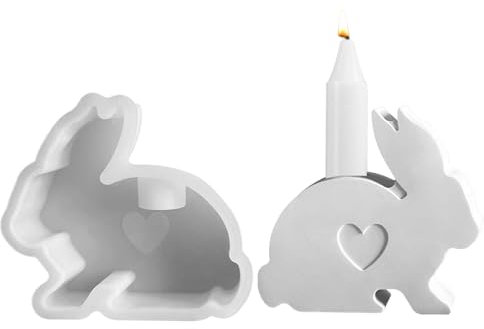 Silikonform Ostern, Silikonform Hase Kerzenhalter, Silikonformen Gießformen Ostern, Gießform Ostern Hase Kerzenhalter, Gießformen Silikon Ostern, Giessform Silikon für DIY Osterdeko (C)