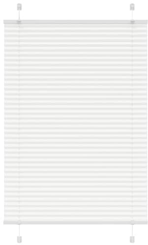 vidaXL Plissee Weiß 95x150 cm Stoffbreite 94,4 cm Polyester, Faltrollo, Klemmfix, Plisseerollo, Jalousie, Rollo, Plisseerollo für Fenster