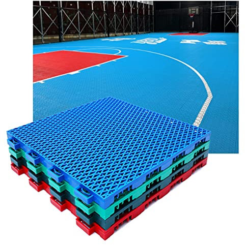 Modular Interlocking Outdoor Sports Flooring Tiles for Basketball Tennis Volleyball and Badminton Courts Yellow Pack of 10