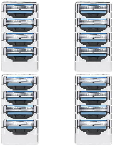 HAOBIN 16 Stück Mach 3 Rasierklingen Ersatzklingen für Nassrasierer Herren Mach 3 Rasierer Klingen Nachfüllungen Rasierklinge Kompatibel mit Mach 3 Rasierern zur Reinigung von Bart und Körperhaaren