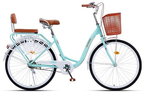 Citybike für Erwachsene, Beachcruiser-Fahrrad, Step In Rahmenoption, 24 Zoll, 21 Gang Fahrrad mit Stahlrahmen C,24in