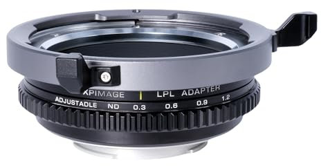 XPIMAGE Objektivadapter mit verstellbarem ND-Filter, kompatibel mit LPL-Objektiv auf Sony E-Camcorder-Kamera A7M3 A7M4