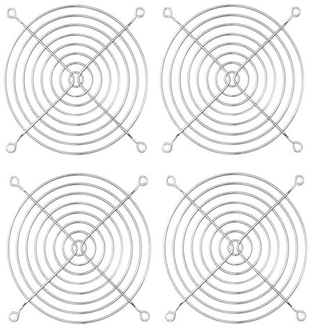 COYUN 4 Stück 120mm Lüftergitter, Fan Grill, Metall CPU Gehäuse Lüfter Gitter mit Schrauben, Schutzgitter Metal Grill Belüftung Lüfterabdeckung für 120x120mm CPU Lüfter, Computer Kühllüfter