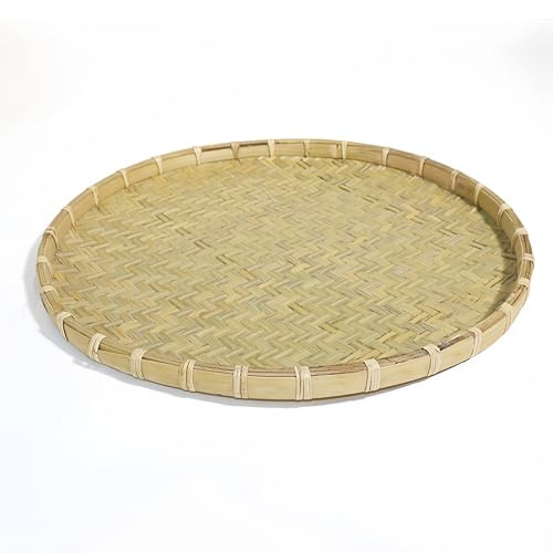 Bilao Filipino Bambus-Tablett, 45,7 cm, XL, runder Servierkorb für Lebensmittel