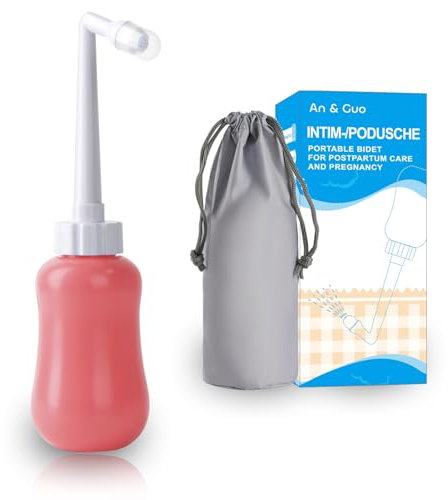 Po Dusche / Intimdusche – das mobile Bidet für eine sanfte und hygienische Intimreinigung. Ideal für mehr Wohlbefinden im Wochenbett und eine Alternative zu feuchtem Toilettenpapier (Rot 360ml)
