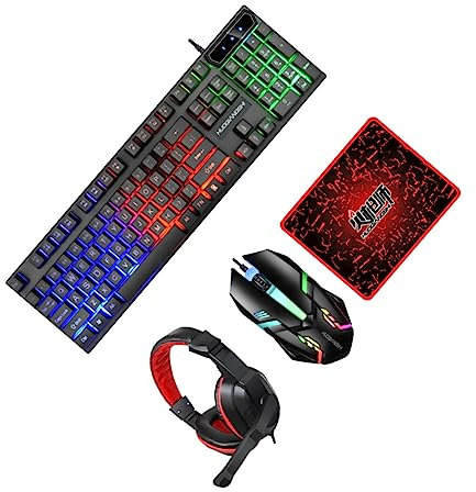 CHICAMPERA Gaming Keyboard and Mouse Backlit Led Light Mechanical Style for Office Work and Home Gaming Use