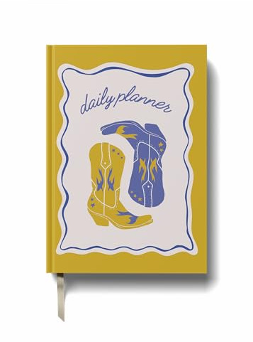 Yop & Tom Undated Daily Diary (A5) - Productivity Planner - Weekly and Daily Organizer with Time Slots - 22 Weeks - Cowboy Boots