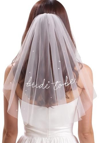 Alyxen Schleier Braut Weiß,Brautschleier Kurz,Schleier Mit Kamm,Bride To Be Brautschleier Weiß,Braut Schleier Weiss Für Hochzeit,Junggesellenabschied, Fotoshooting