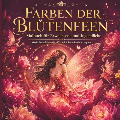 Farben der Blütenfee: Malbuch mit 50 Illustrationen im Fantasy- und Blumen-Stil | Feen, und Blütenwelten zum Ausmalen | Für Erwachsene, Jugendliche und kreative Stunden (Farben der Malbücher, Band 1)