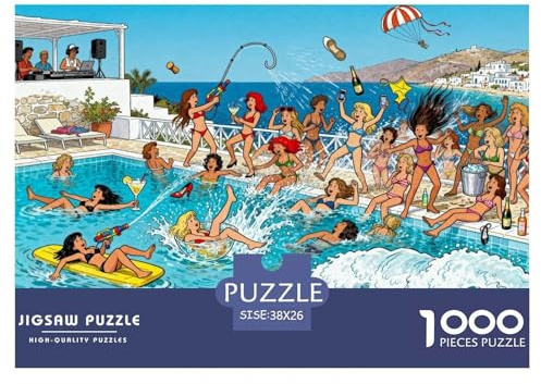 St Tropez Yacht Bikini Hölzerne Puzzles Wasserfest 1000 Teile DIY- Puzzle Geschenke Für Erwachsene Herausfordernd Und Kniffligzur Heimdekoration