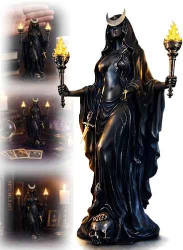 Hecate Statue, Underworld Hekate, Greek Goddess with Torches, Resin Statue